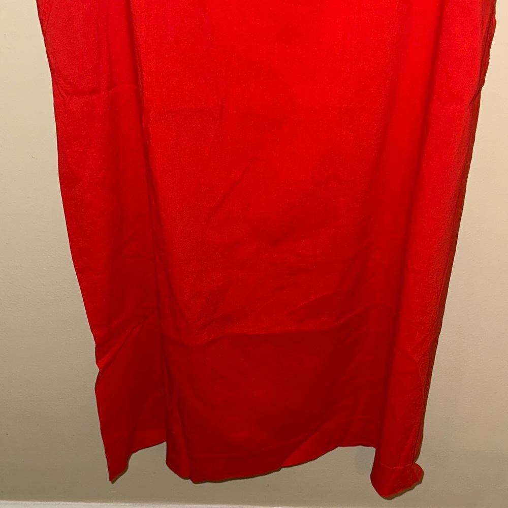 Theory Red Sleeveless Dress Size 8 Minimalist Designer Shift Dress - Picture 6 of 7